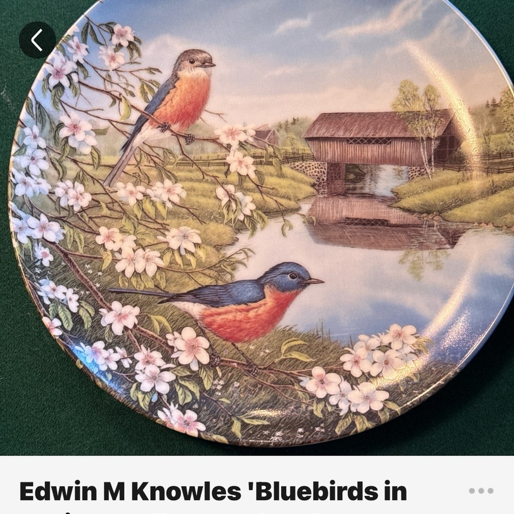Edwin M Knowles Bluebird Plate
